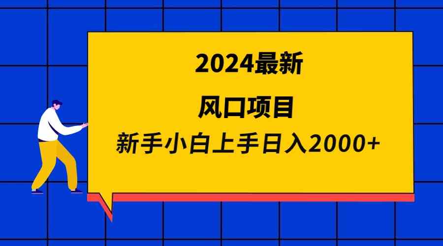 【第52292期】2024最新风口项目 新手小白日入2000+